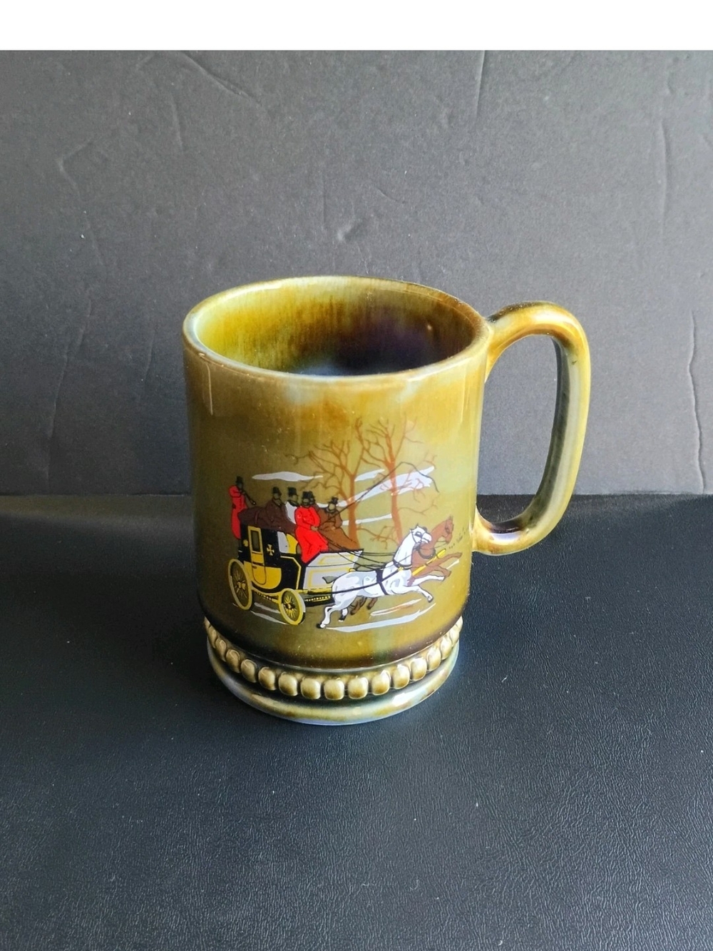 Vintage Wade Irish Glaze Porcelain Tankard Mug Shape Coaching Scene